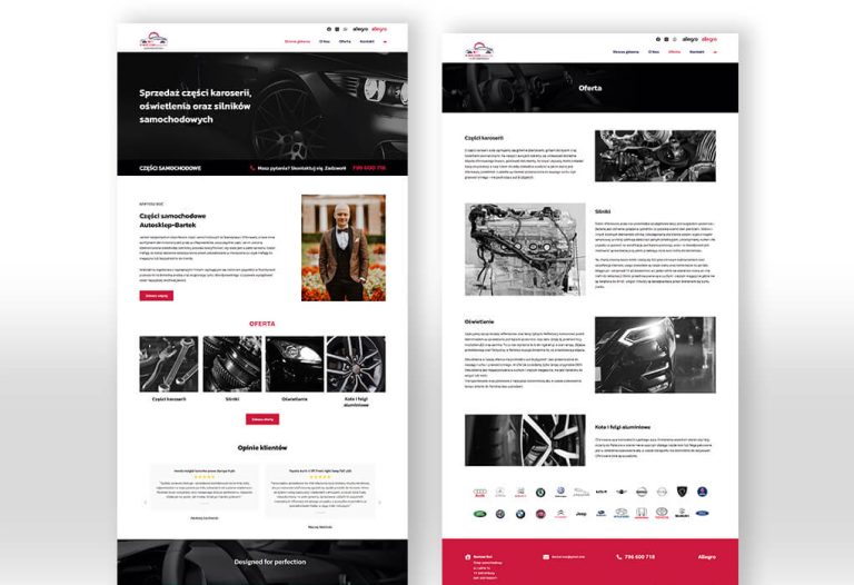 strona internetow dla firmy świadczącej usługi naprawy samochodów i sprowadzania aut z agranicy