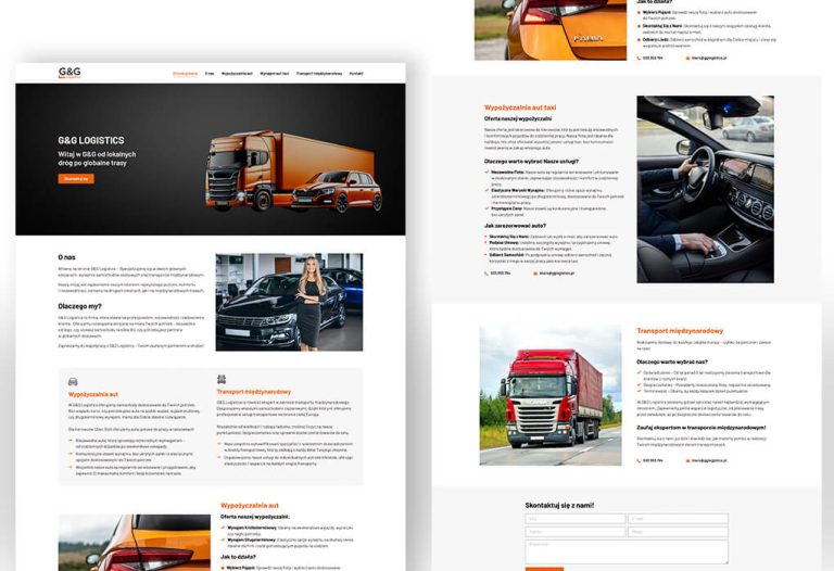 strona dla firmy świadczącej usługi transportowe