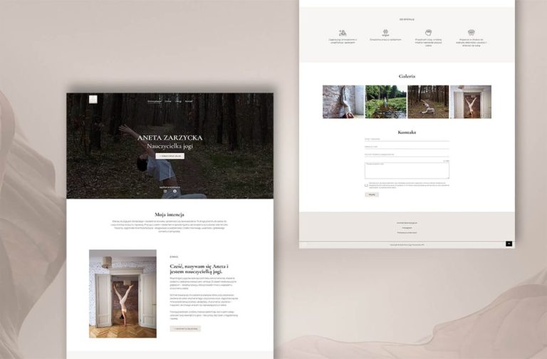 strona zrobiona w wordpress dla nauczycielki jogi