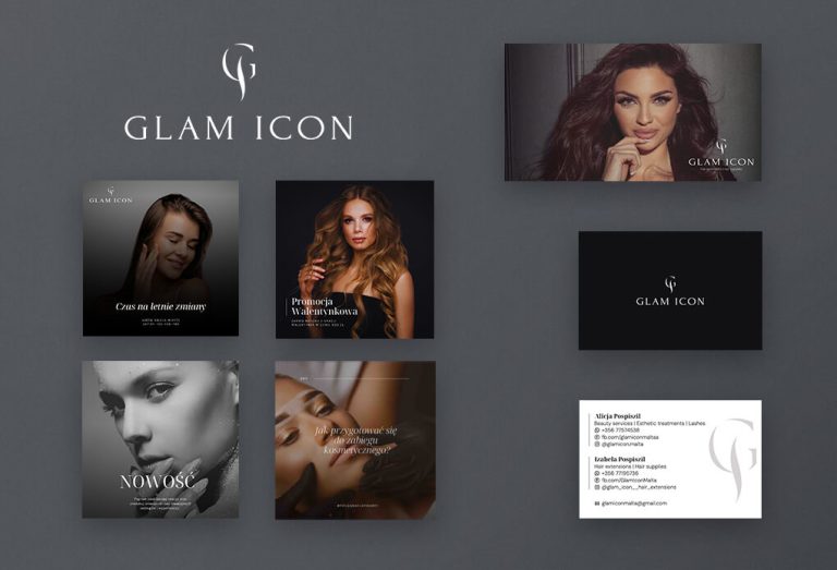identyfikacja dla glam icon logo wizytówki szablony socila media